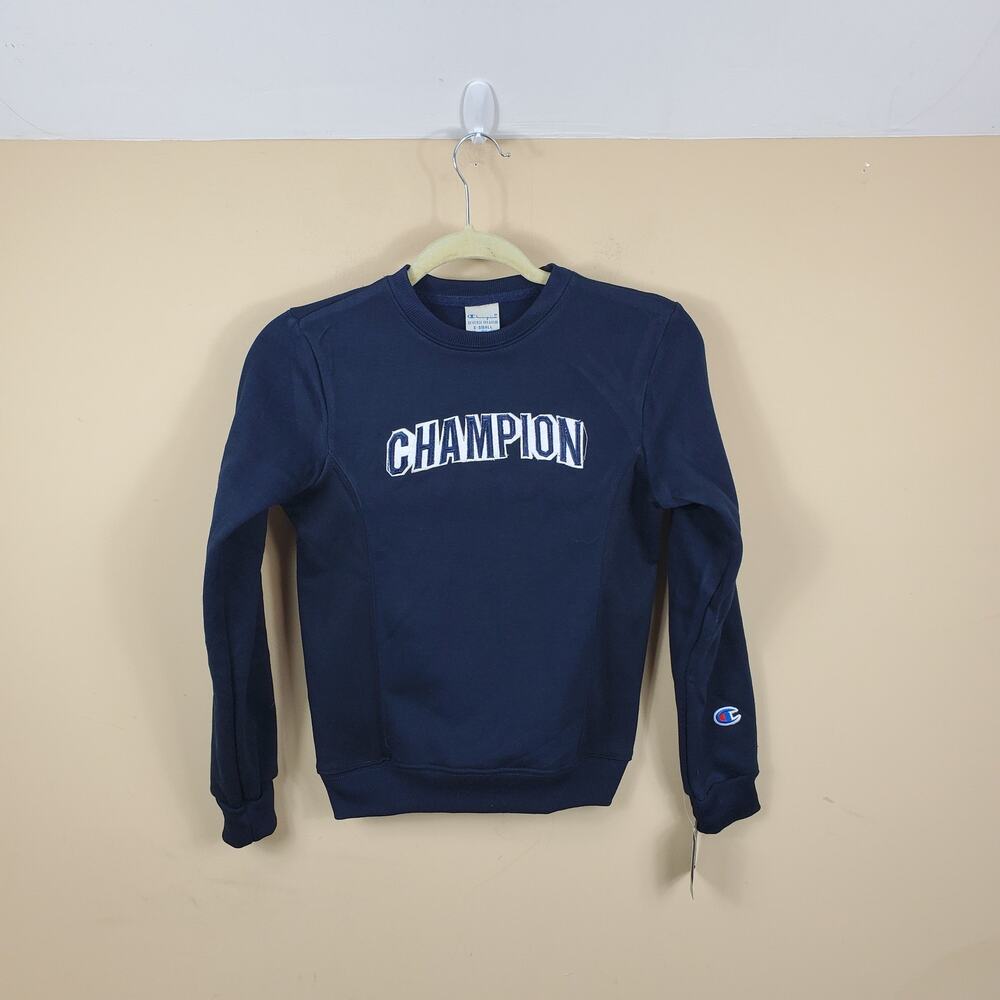 Champion Reverse Weave Crewneck Pullover in Navy Women's Size XS